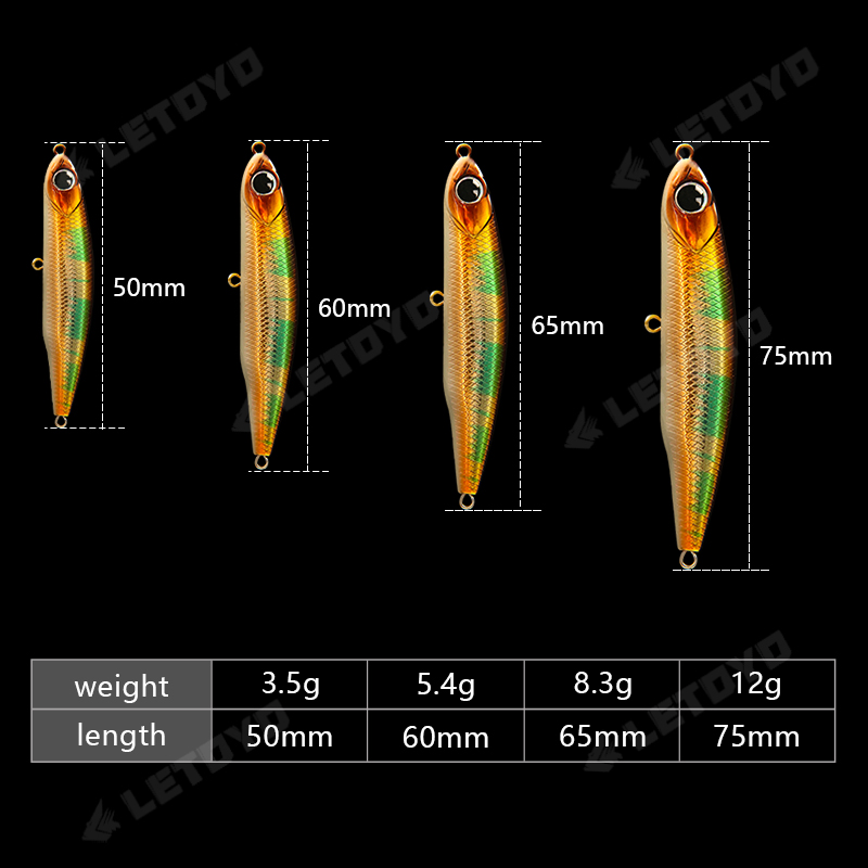 LETOYO Sinking Pencil 17g 12g- - Fishing Lure Topwater 评论和价格